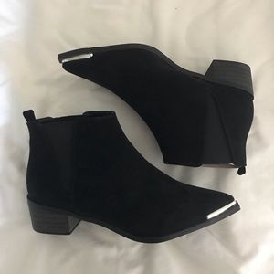 ASOS black metal tip booties